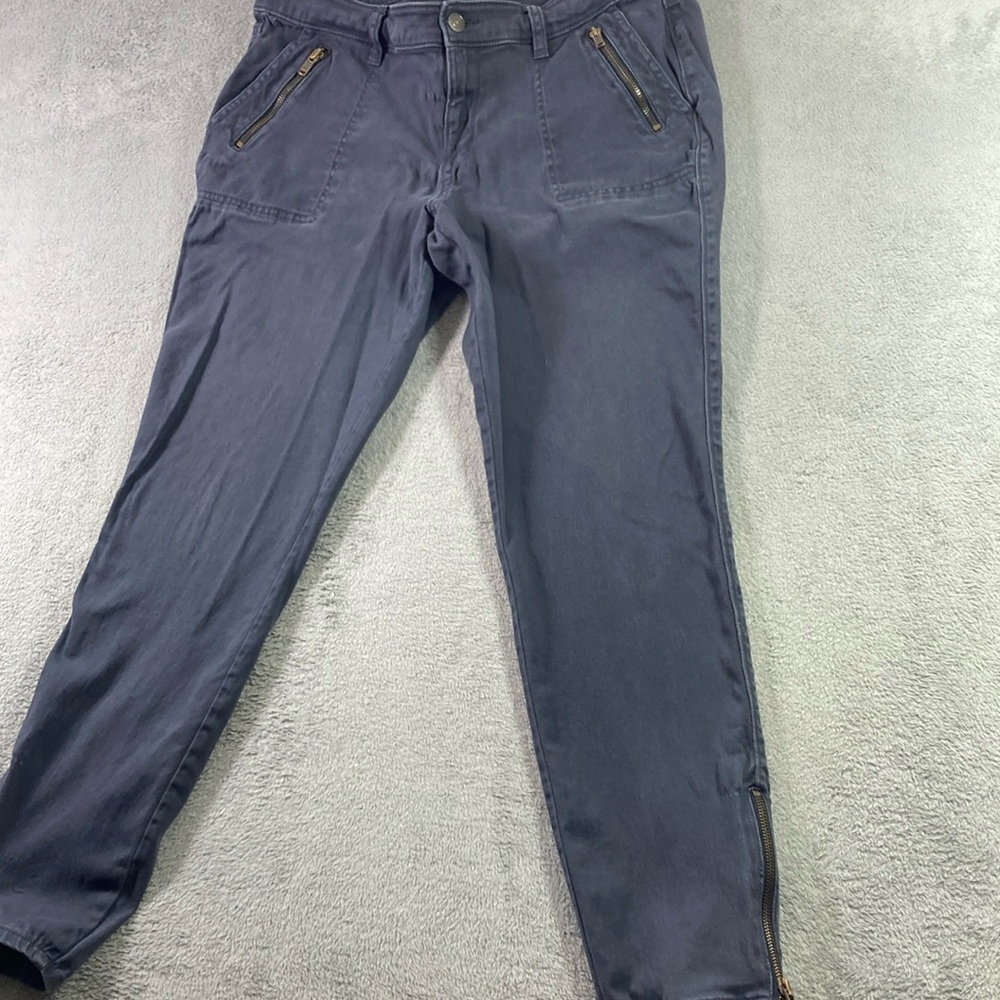 Old Navy Pants Women Size 14 Navy The Rock Star Zipper Pockets & Cuffs
